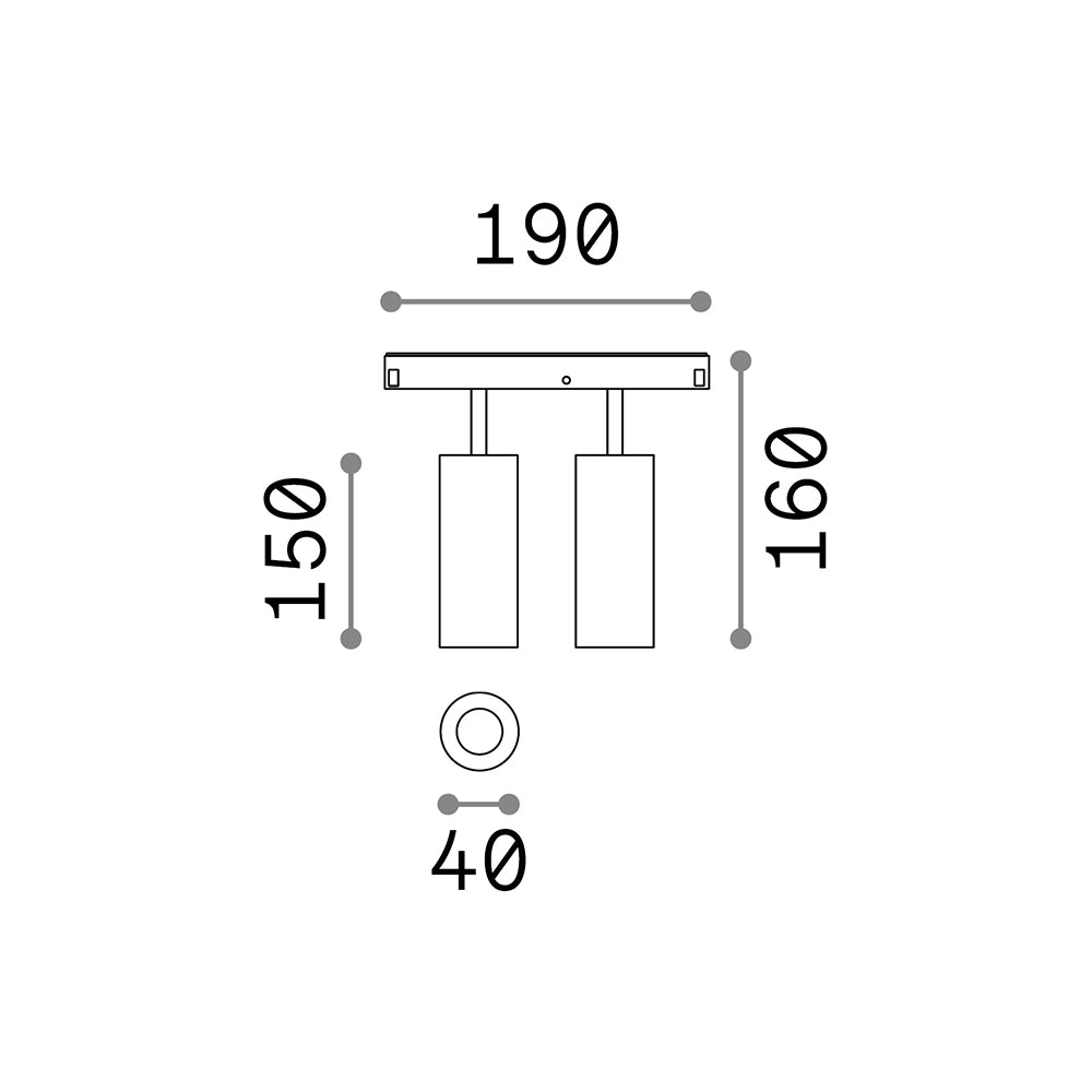 Proiettore Regolaile On-Off Ego Alluminio Nero 2 Luci 24W 3000K Luce Calda