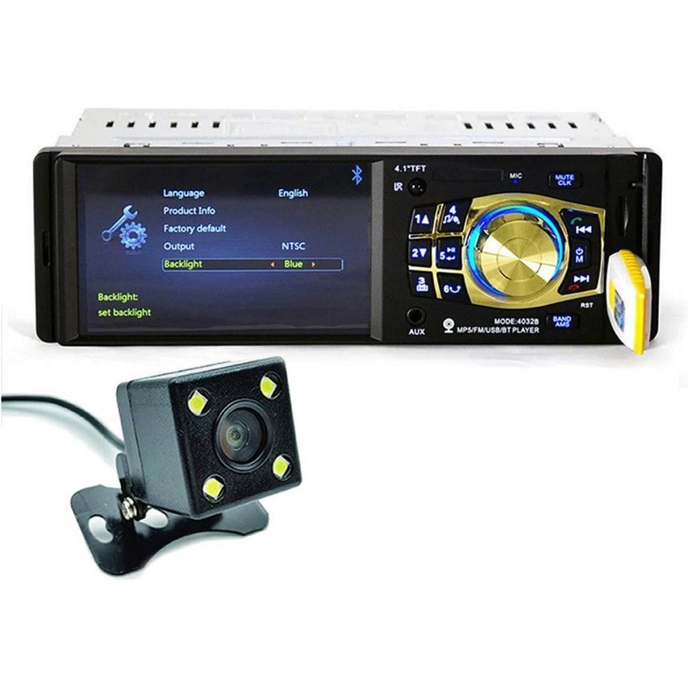 Trade Shop - Autoradio Auto Mp5 Player Telecamera Bluetooth Radio Audio Video Tf Usb 4032b -