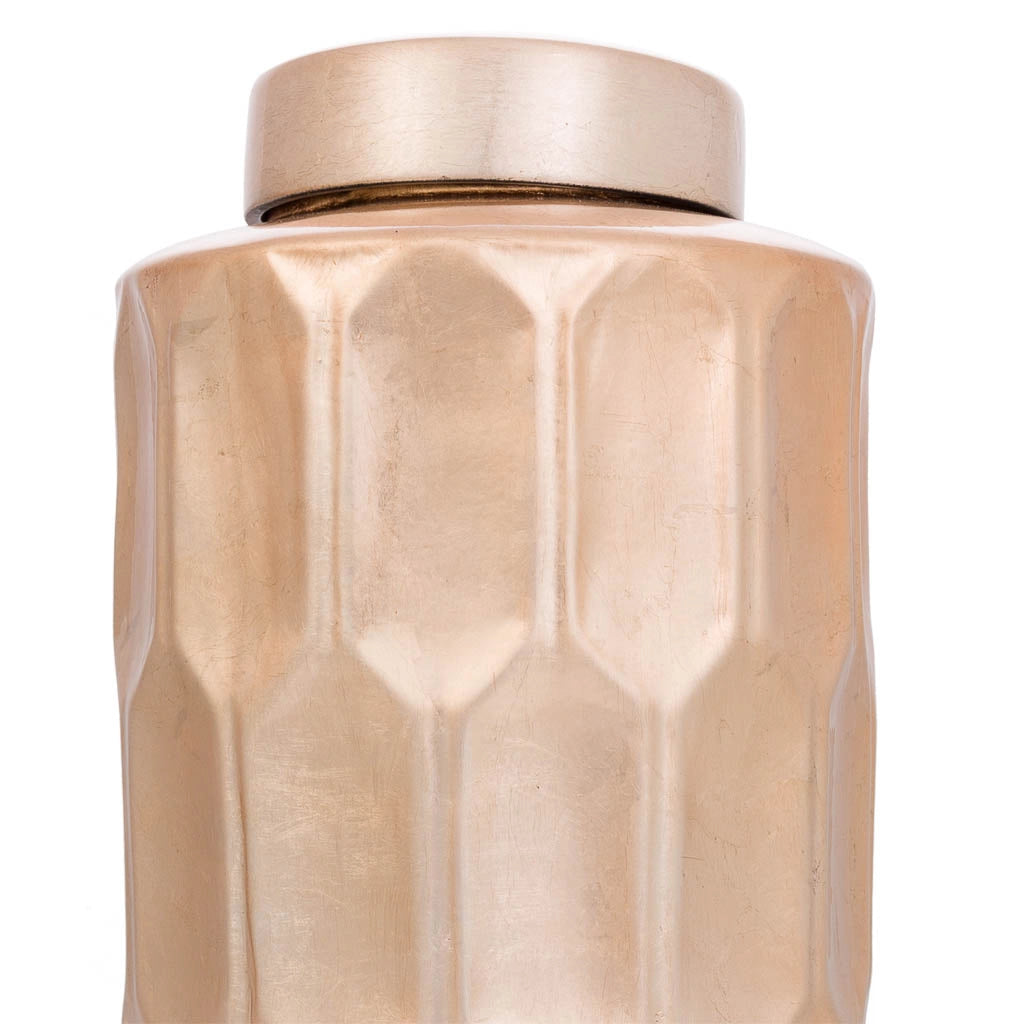Vaso in ceramica dorata 21,5x21,5x48h