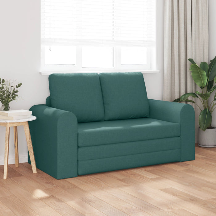 Divano Letto 2-in-1 Verde Scuro 148x71x83 cm Tessuto