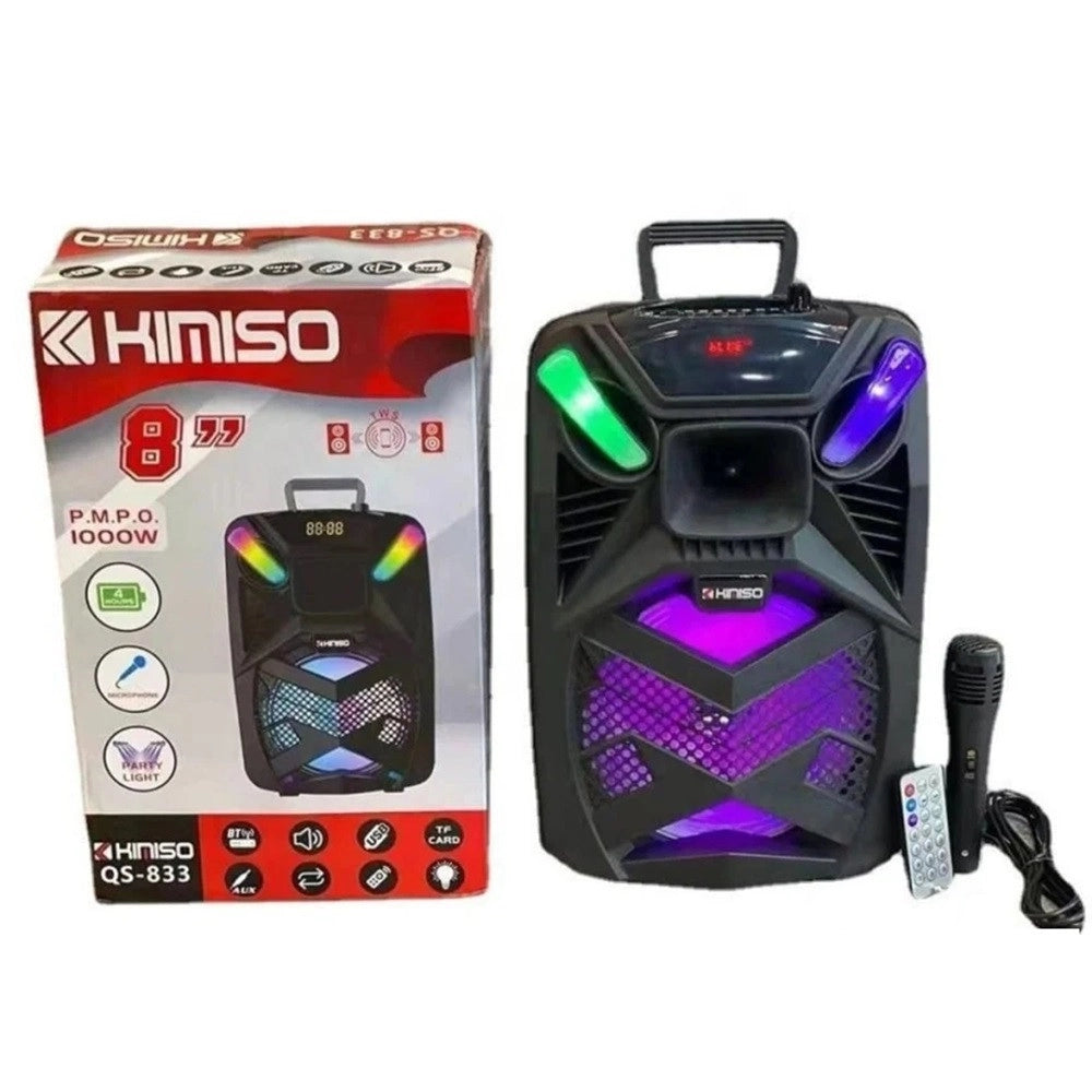 Trade Shop - Altoparlante Bluetooth Karaoke Modello Qs-834 Con Microfono Portatile Ricaricabile -