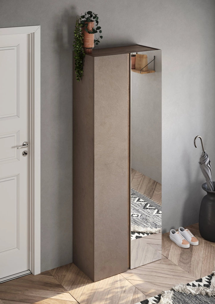 Salcito, Armadio Multiuso 2 Ante 8 Ripiani, 70x185h cm Marrone Bronzo