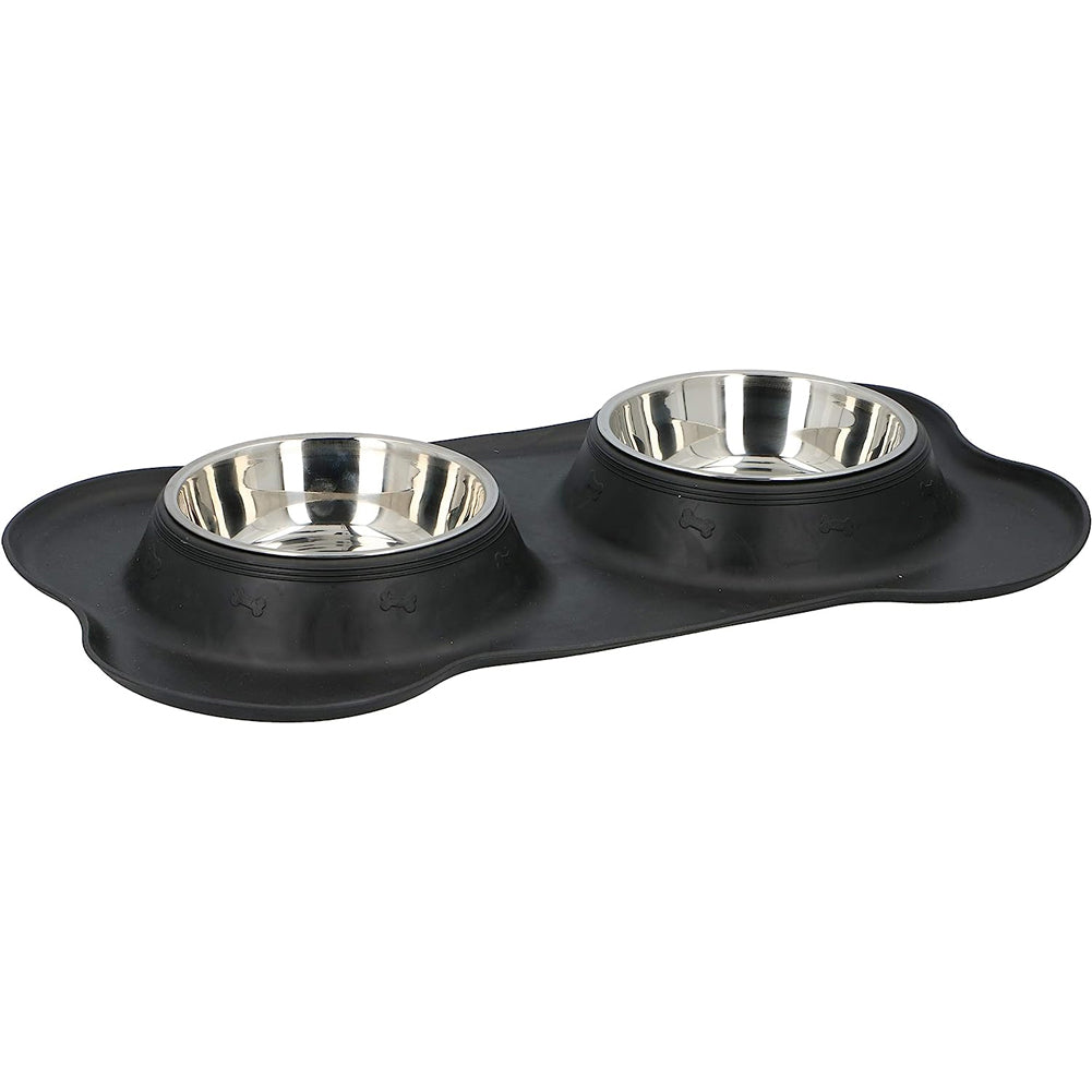 Ciotole per Animali Domestici con Tappetino Antisporco Antirovescio in Plastica