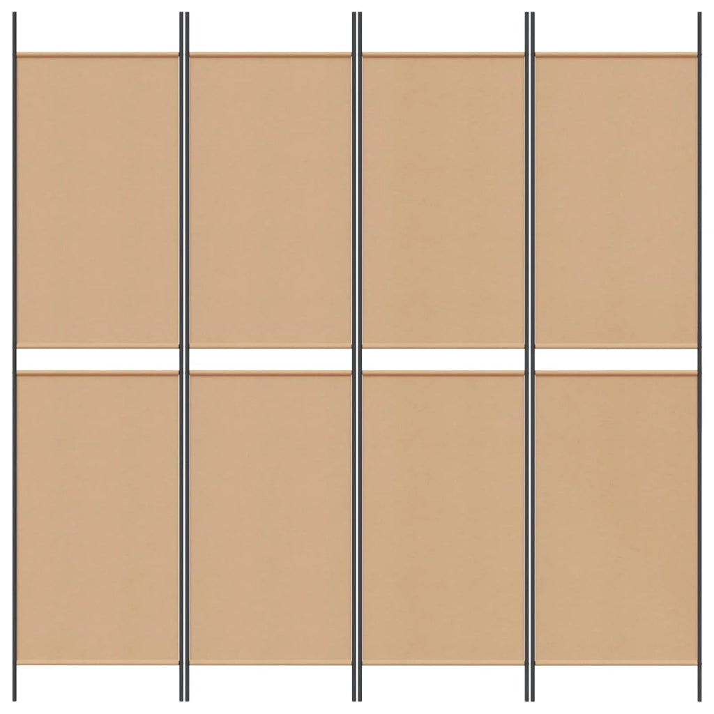 Paravento a 4 Pannelli Beige 200 x 200 cm Tessuto 42039220
