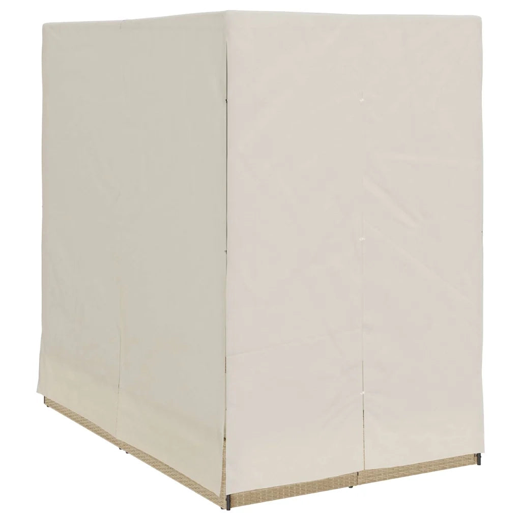 Lettino da sole doppio Beige 205 x 129 x 200 cm polyrattan 3376131