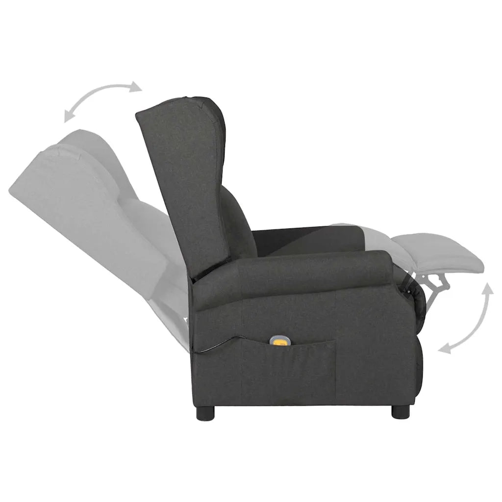 Divano Sedia-Poltrona Massaggiante Grigio Scuro in Tessuto 588038