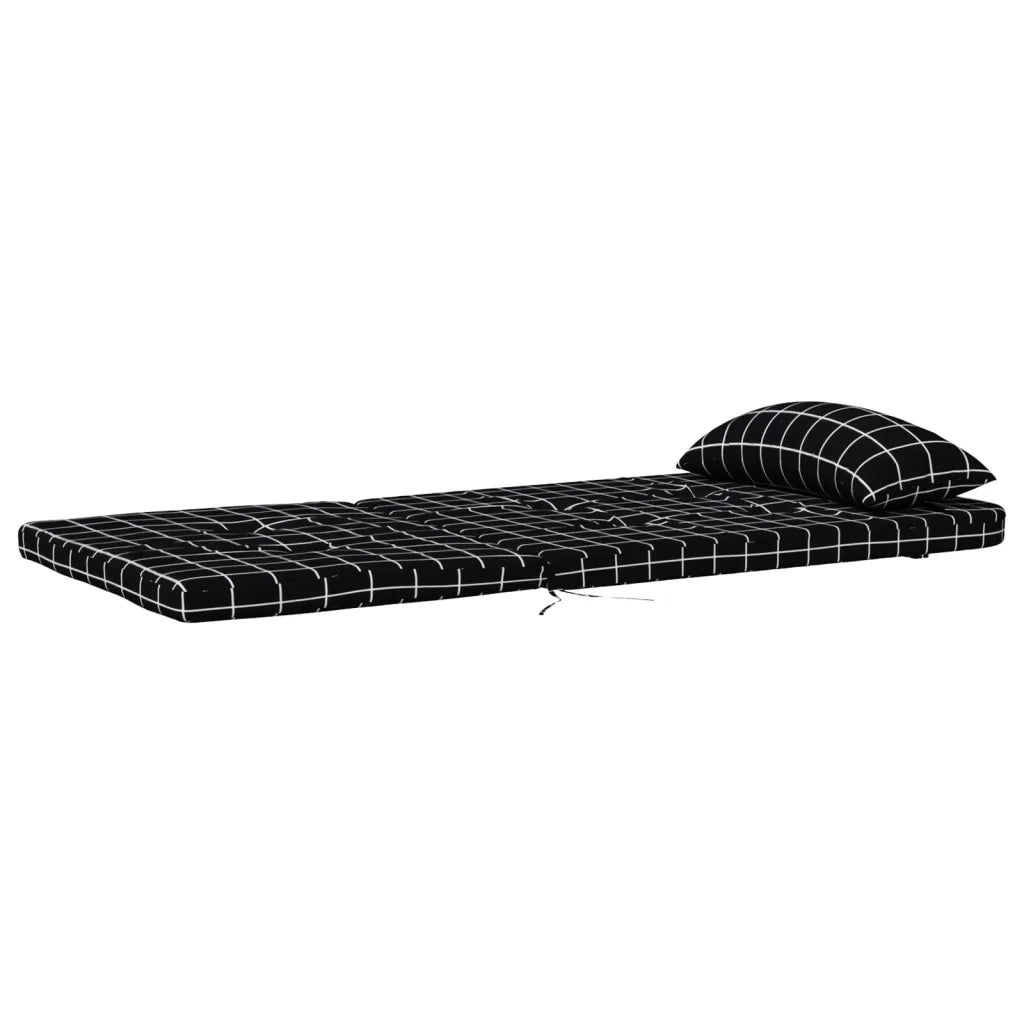 Cuscini Sedia Adirondack 2 pz a Quadri Neri in Tessuto Oxford 361846