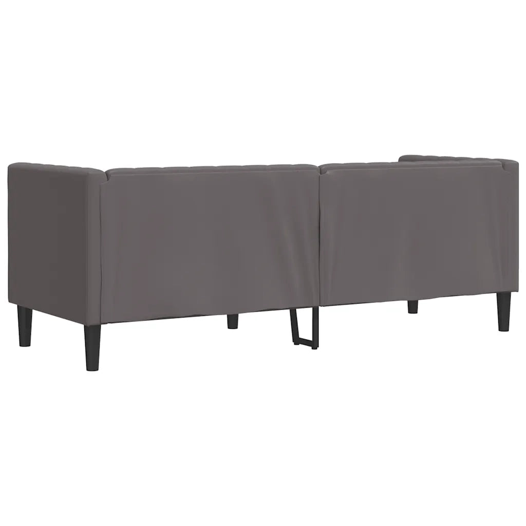 vidaXL Divano Chesterfield a 3 Posti Grigio in Similpelle