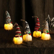 Ornamenti di Natale con luce LED - Tombe ornamenti di peluche - Pop della Befana in lana intrecciata - Ornamenti da appendere al albero di Natale - Decorazione per la casa Tombe ornamenti scandinavi