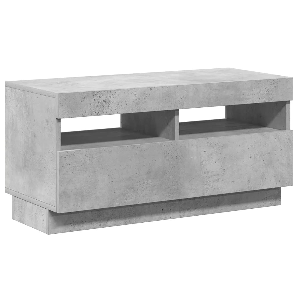 Mobile Porta TV con Luci LED-Mobile per TV-Credenza TV Grigio Cemento 80x35x40 cm