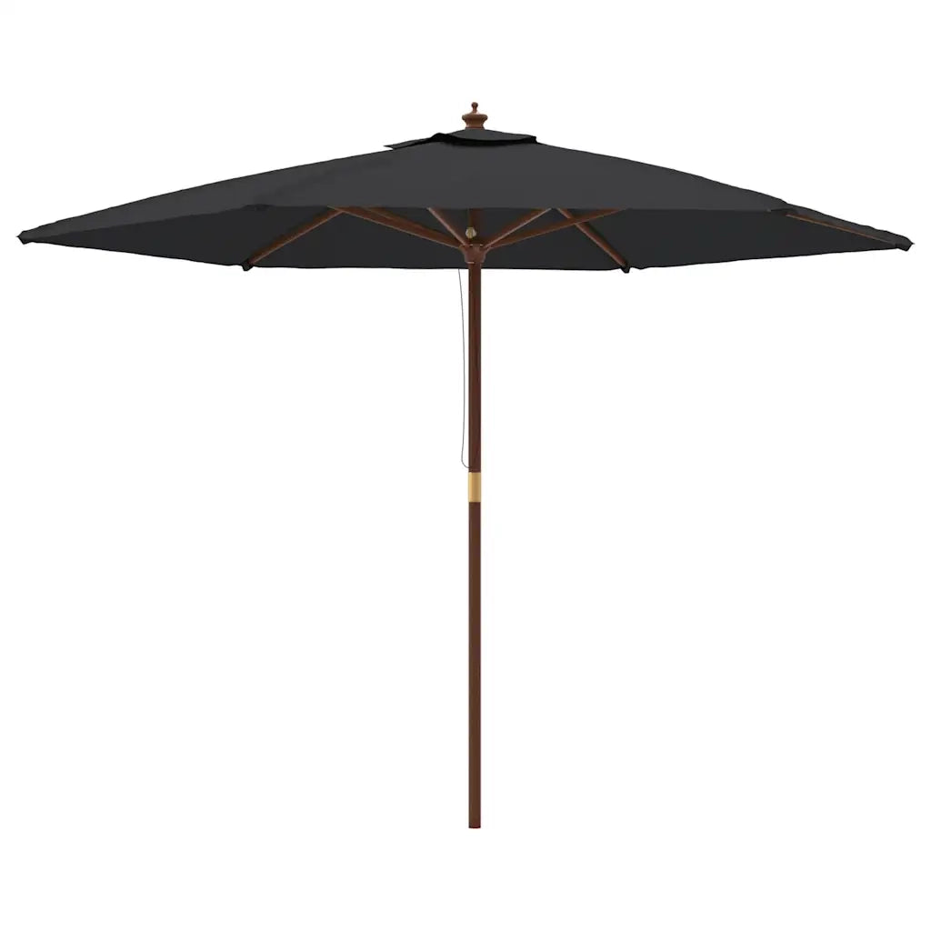 Ombrellone da Giardino-Ombrello da Balcone con Palo in Legno Nero 299x240 cm
