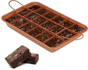 Fornello per brownie con separatore e maniglione - Fornello per 18 mini torte - Smalto antiaderente - Acciaio carbonio - Fornello quadrato in acciaio