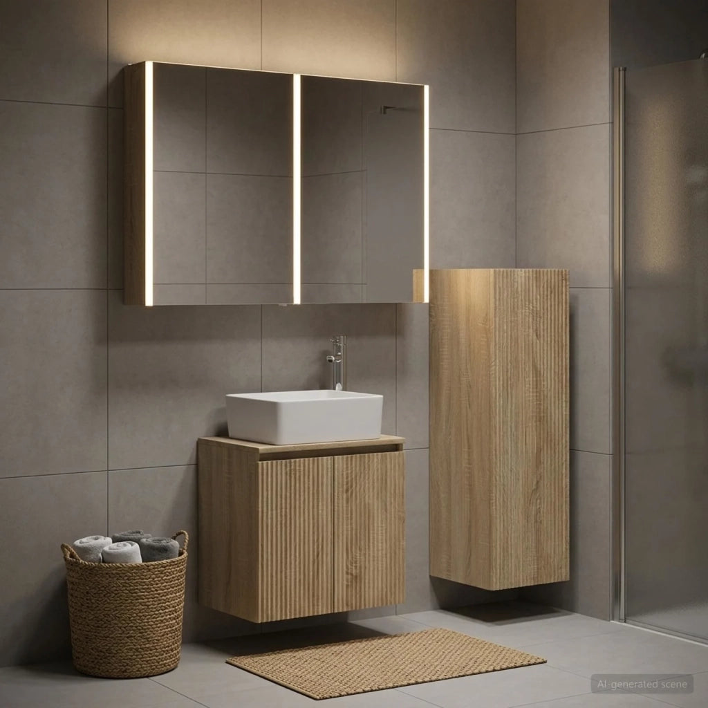 Set di mobili per il bagno 4 pz Rovere Sonoma 3407449