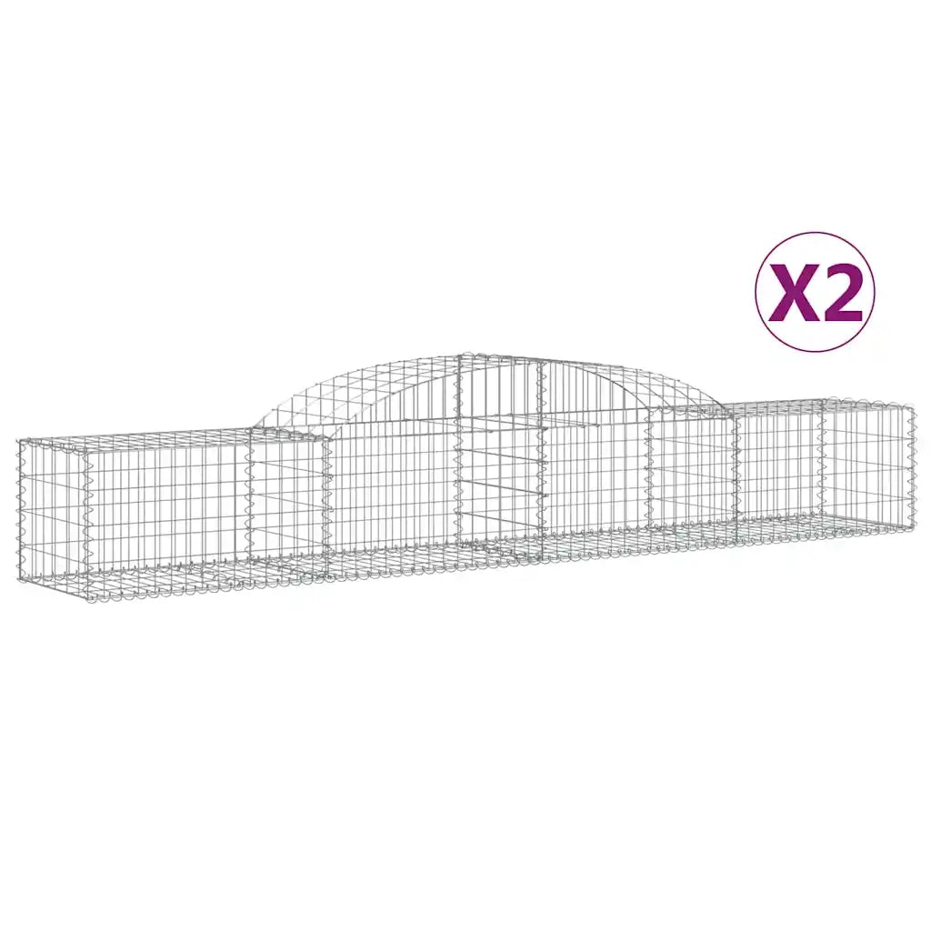 Cesti Gabbioni ad Arco 2 pz 300x50x40/60 cm Ferro Zincato 3146647