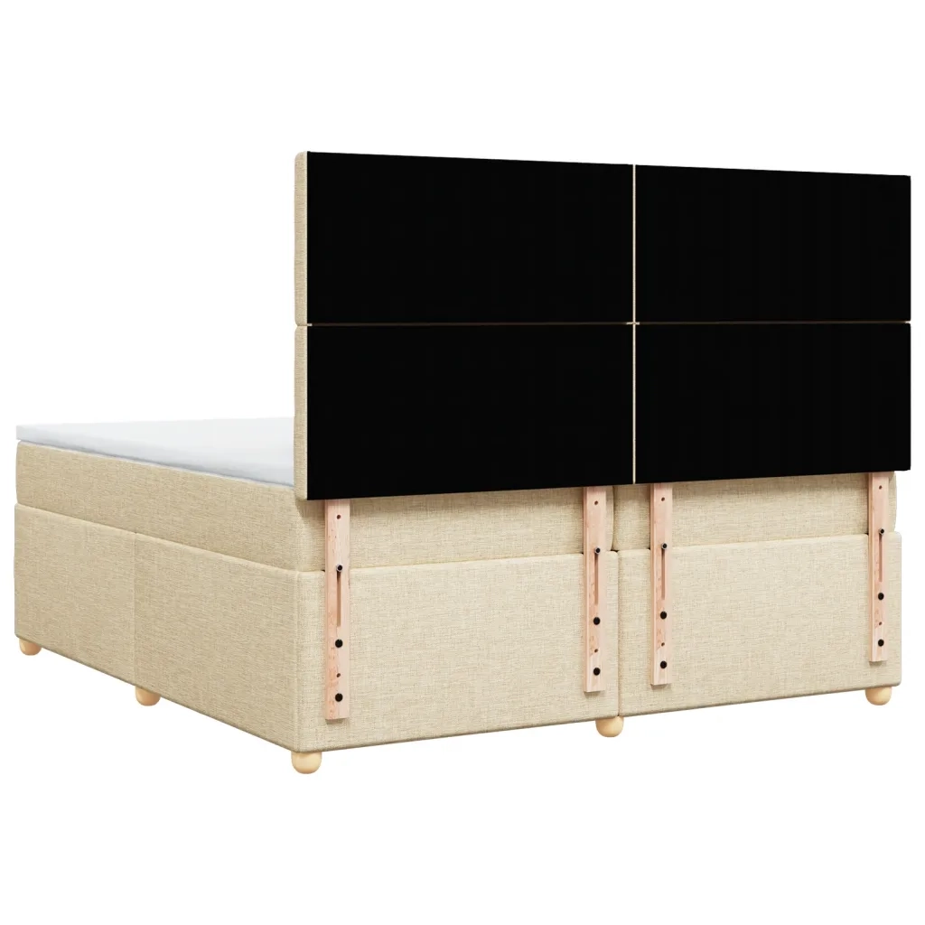Giroletto a Molle con Materasso Crema 200x200 cm in Tessuto 3293706