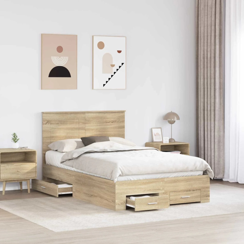 Struttura del letto con testiera Rovere Sonoma 120 x 200 cm 3409678