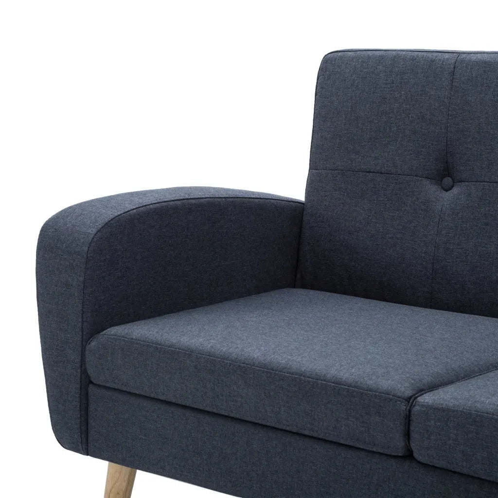 Divano a L Imbottito in Tessuto 186x136x79 cm Grigio Scuro cod mxl 19138