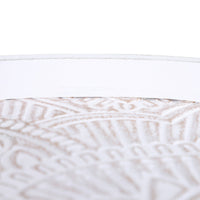 Tavolino Basso Ø40x40,5 cm in Legno e MDF Bianco