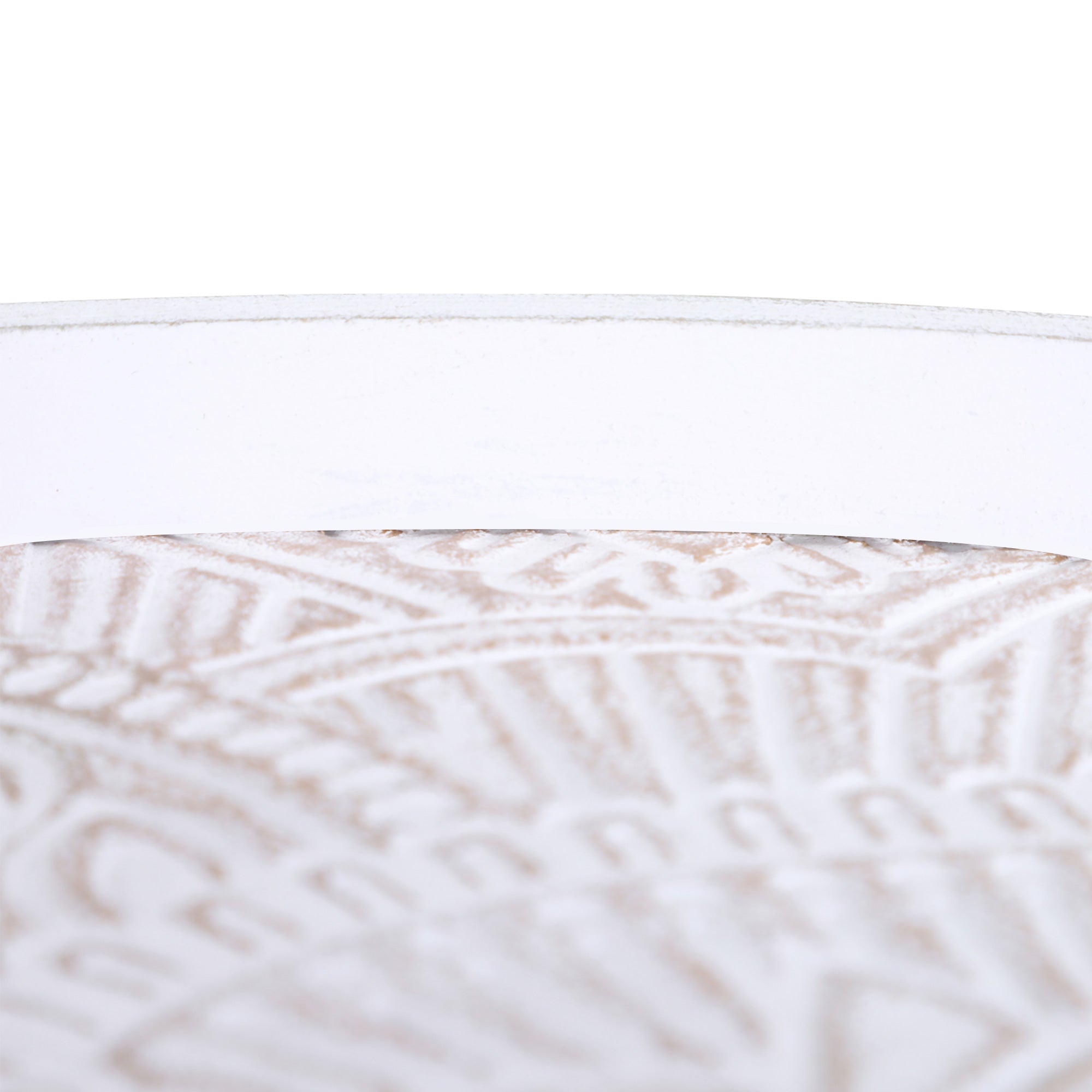 Tavolino Basso Ø40x40,5 cm in Legno e MDF Bianco