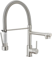 Kraan da cucina con blocco, rubinetto da doccia estratto - 360° girante da cucina con valvola a spirale, rubinetto a un giro - rubinetto da doccia ad alta pressione - finitura a specchio di nichel
