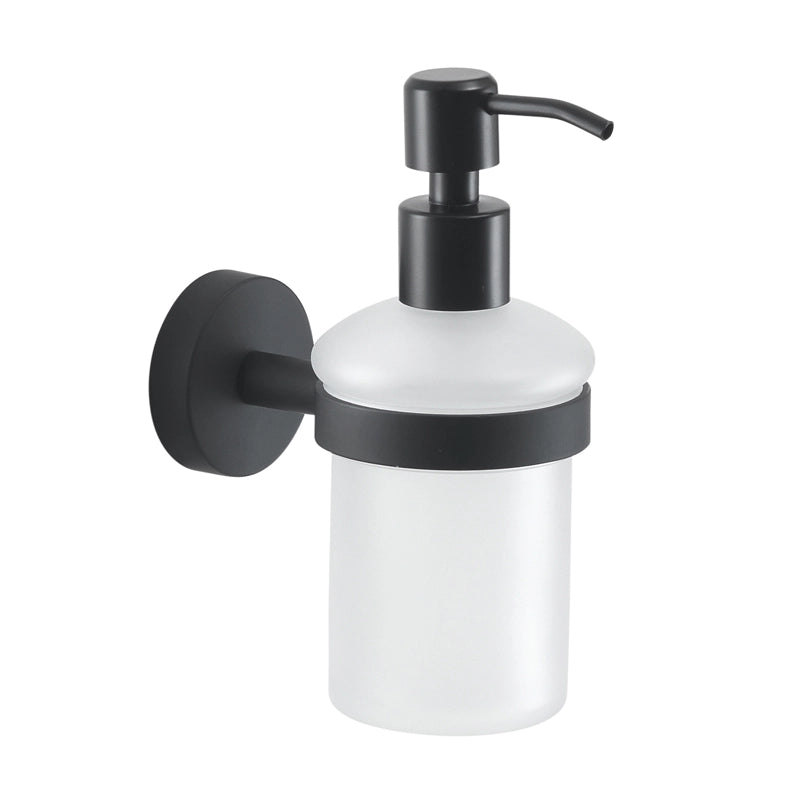 Dosasapone con erogatore in acciaio da muro in acciaio inox e Cromall 2381 Gedy serie EROS Nero Matt