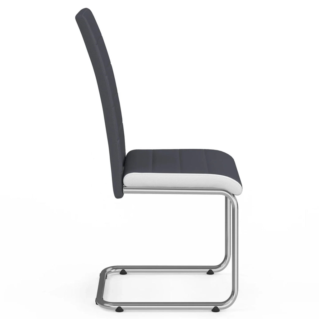 IDMarket - Set di 4 sedie da pranzo grigie con fascia bianca per la sala da pranzo MIA