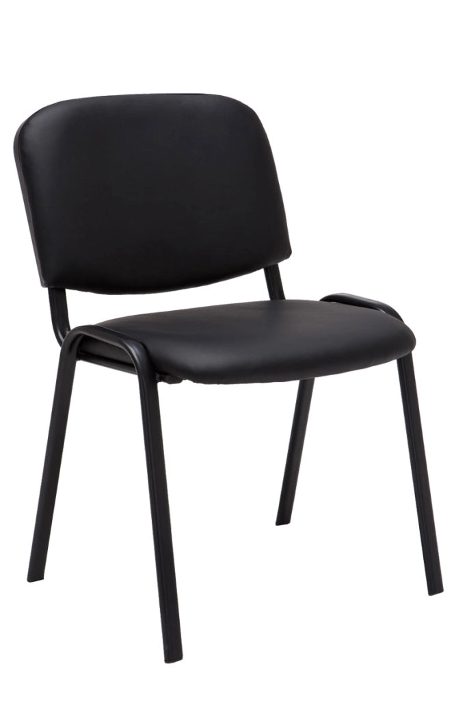 Set 4 Sedie Ufficio Ken Imbottite In Similpelle nero