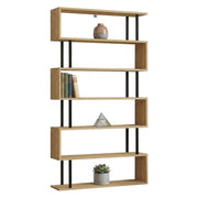 Biblioteca Stio, Libreria 5 Ripiani, 90x22x163h cm Marrone Rovere