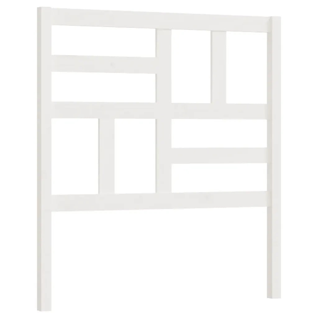 Testiera per Letto Bianca 106x4x104cm in Legno Massello di Pino 818176