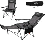 Camping-stoilete op-pieghevole con sostegno per piedi e schienale regolabile - capacità di carico 180 kg