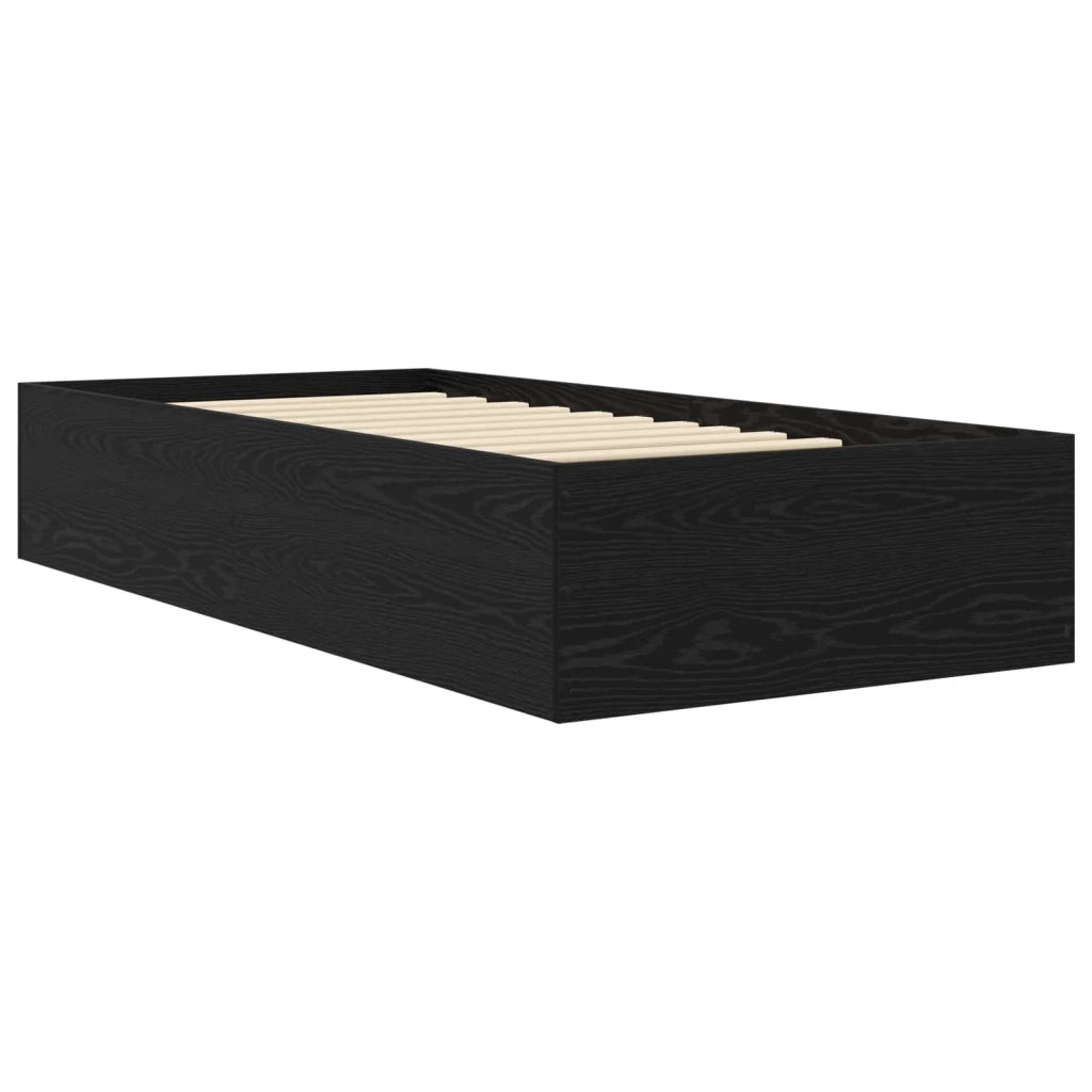Struttura letto a pavimento Rovere Nero 80 x 200 cm 3429547