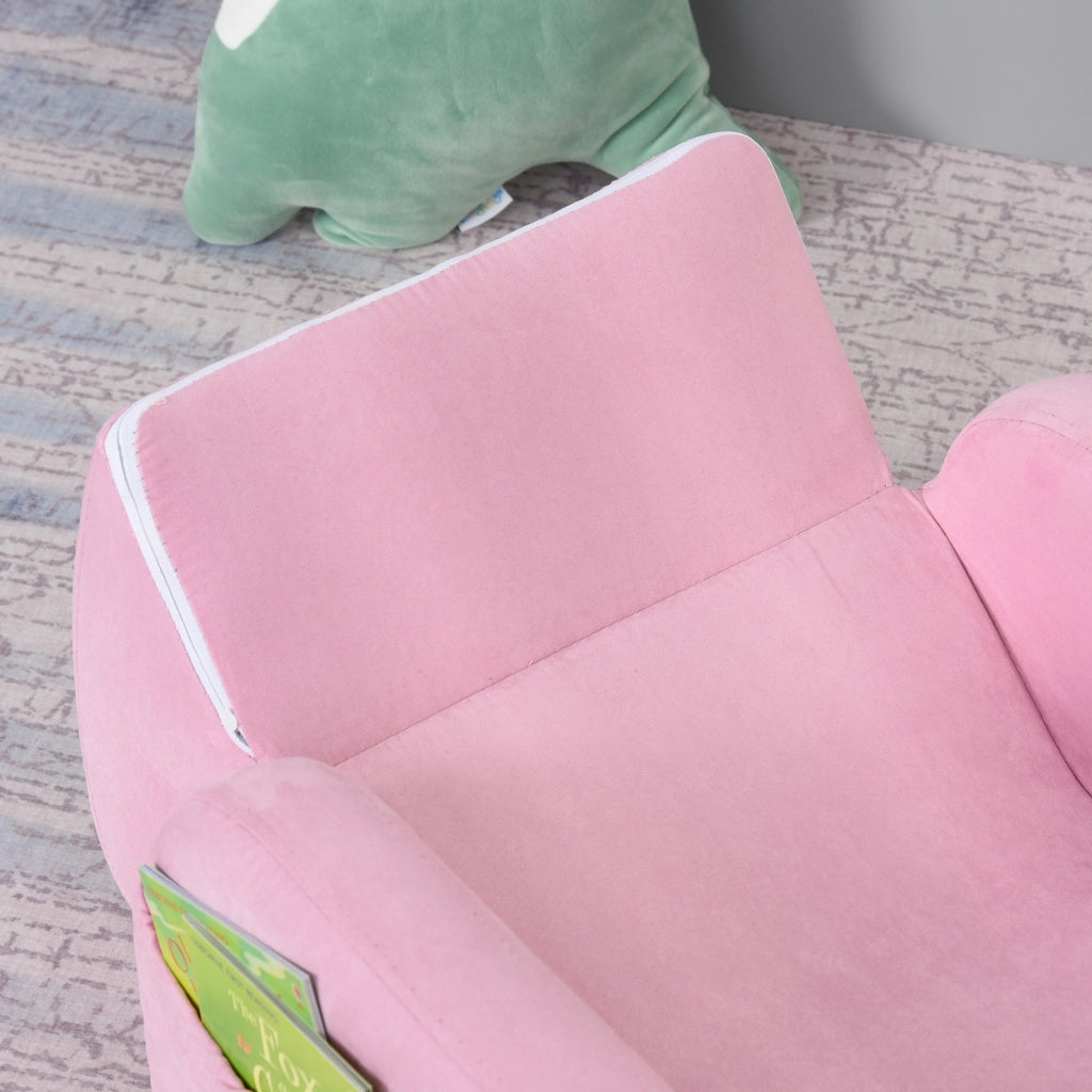 Sedia imbottita per bambini 2 in 1 con braccioli ¨C zephmum ¨C rosa 47x45x38 cm