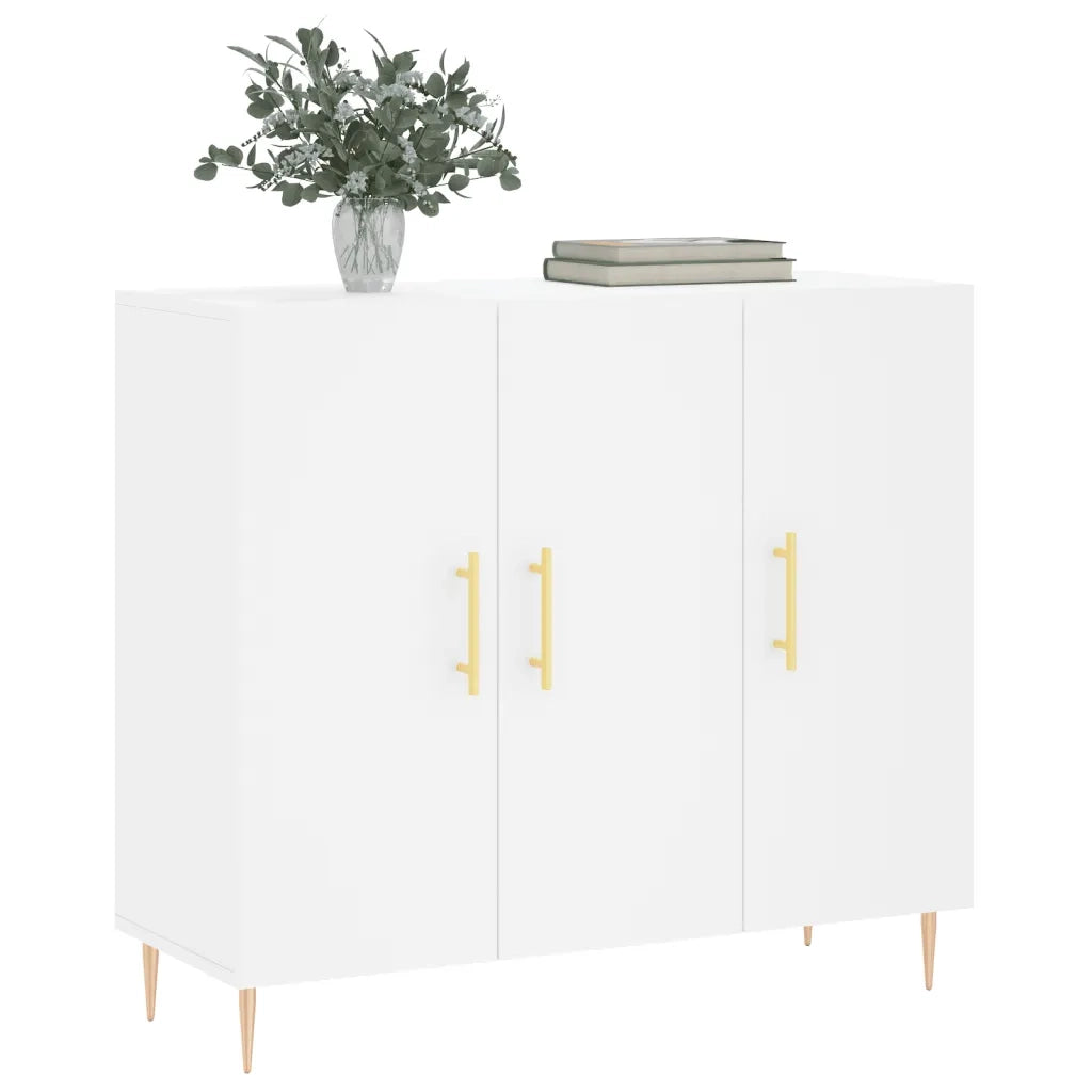 Credenza-Buffet-Armadio da cucina Bianca 90x34x80 cm in Legno Multistrato 120945