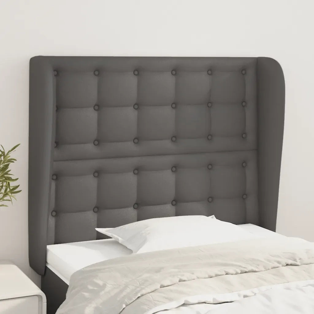 Testiera ad Orecchio-Testata con Orecchie Grigio Scuro 93x23x118/128cm in Similpelle 237510