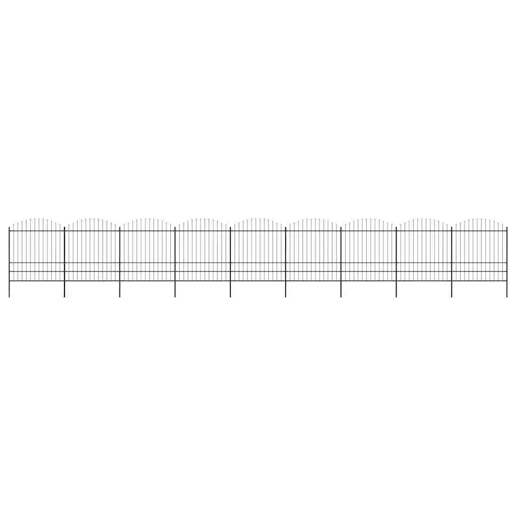 Recinzione da Giardino con Punta a Lancia in Acciaio 1506x200 cm Nero 277756
