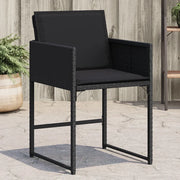 Sedie da Giardino con Cuscini 4 pz Nere in Polyrattan 365001