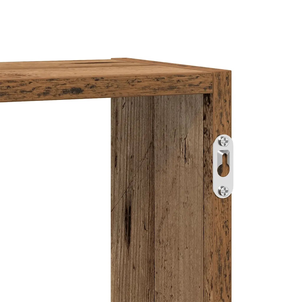 vidaXL Mensola a Cubo da Parete 5 Scomparti Truciolato Legno Antico