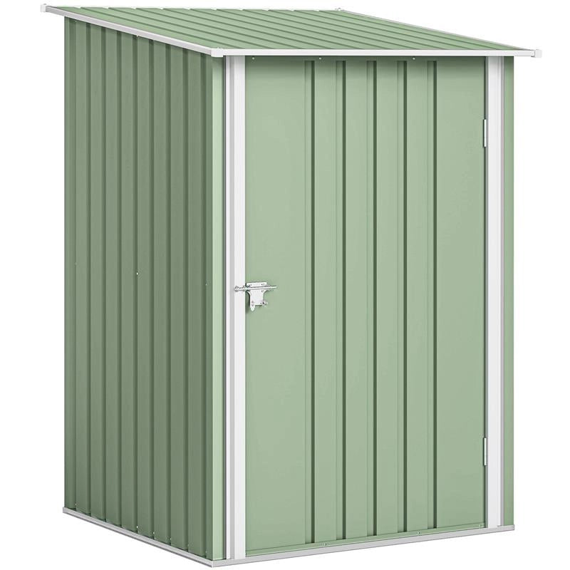 CASETTA DA GIARDINO PORTA ATTREZZI IN ACCIAIO GALVANIZZATO CON PORTA, 100X104X160 CM, VERDE CHIARO
