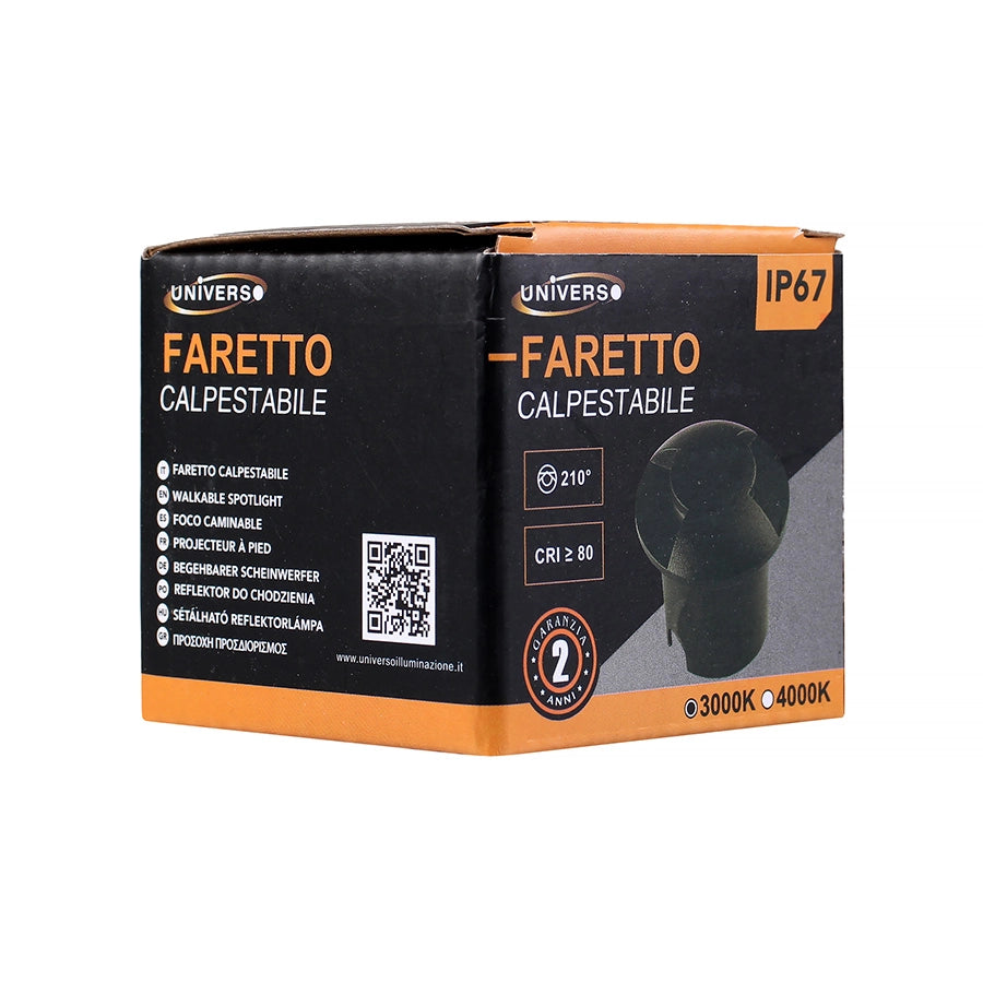 FARETTO LED SEGNAPASSO CALPESTABILE DA 1W LUCE CALDA 3000K - SOLUZIONE IDEALE PER VIALI GIARDINI PARCHEGGI E AREE PEDONALI