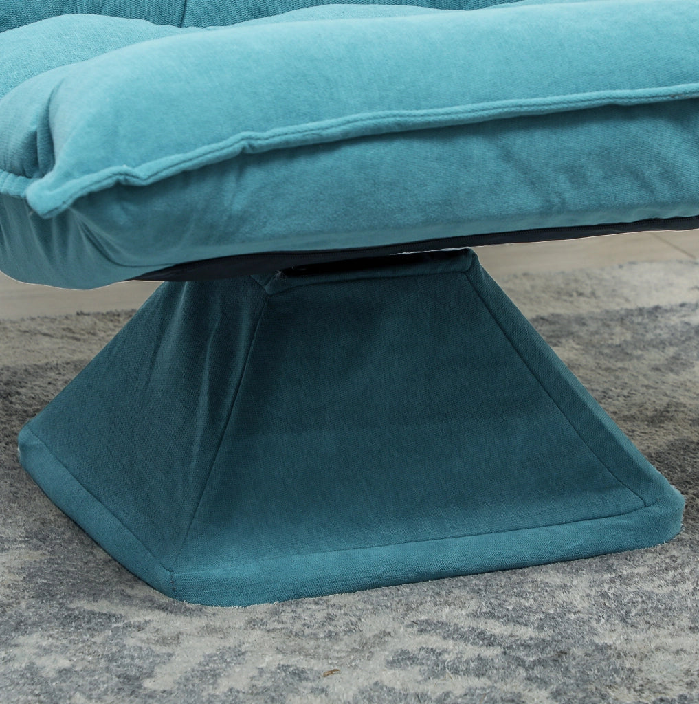Poltrona da pavimento girevole blu con schienale regolabile