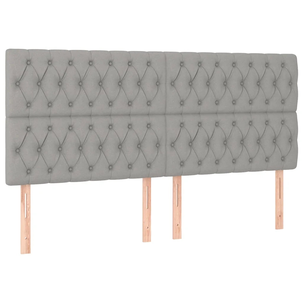 Testiera-Testata Decorativa Grigio Chiaro 180x7x118/128 cm Tessuto