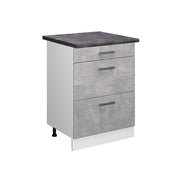 Vicco Mobiletto base per cucina Calcestruzzo 60 cm con cassetti, PL Antracite