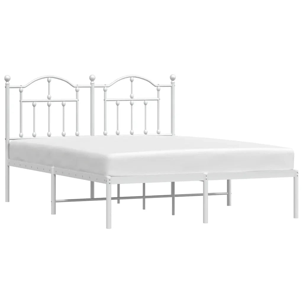 Giroletto con Testiera Metallo Bianco 140x190 cm 353488