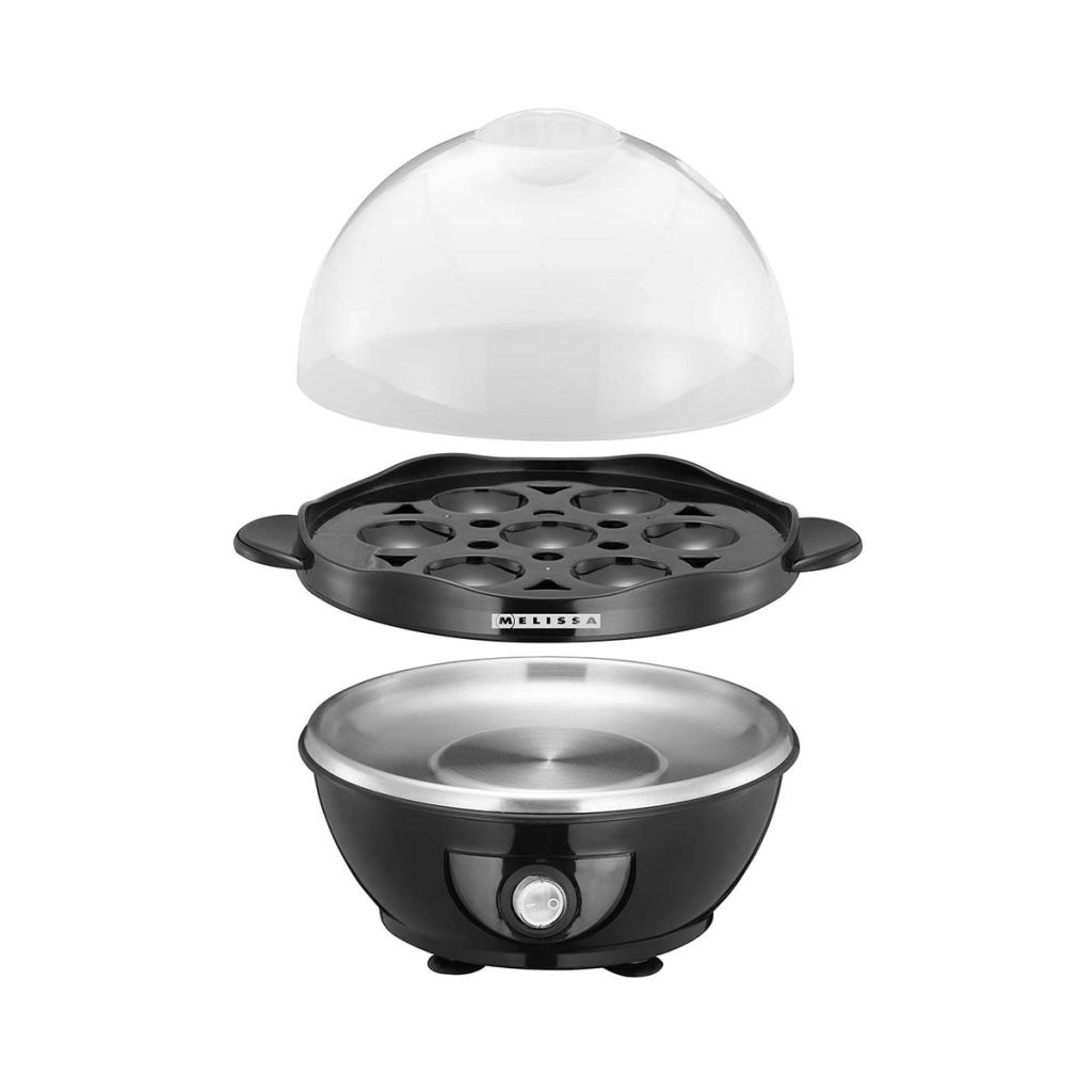Cuocitore di Uova 360W con Segnale Sonoro di Preparazione Nero trasparente MELISSA