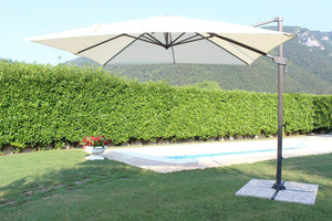 Ombrellone da Giardino Newton Decentrato 2x3 m in Alluminio Nero Telo Ecrù