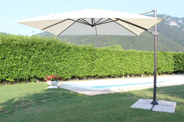 Ombrellone da Giardino Newton Decentrato 2x3 m in Alluminio Nero Telo Ecrù