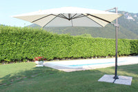 Ombrellone da Giardino Newton Decentrato 3x3 m in Alluminio Nero Telo Ecrù