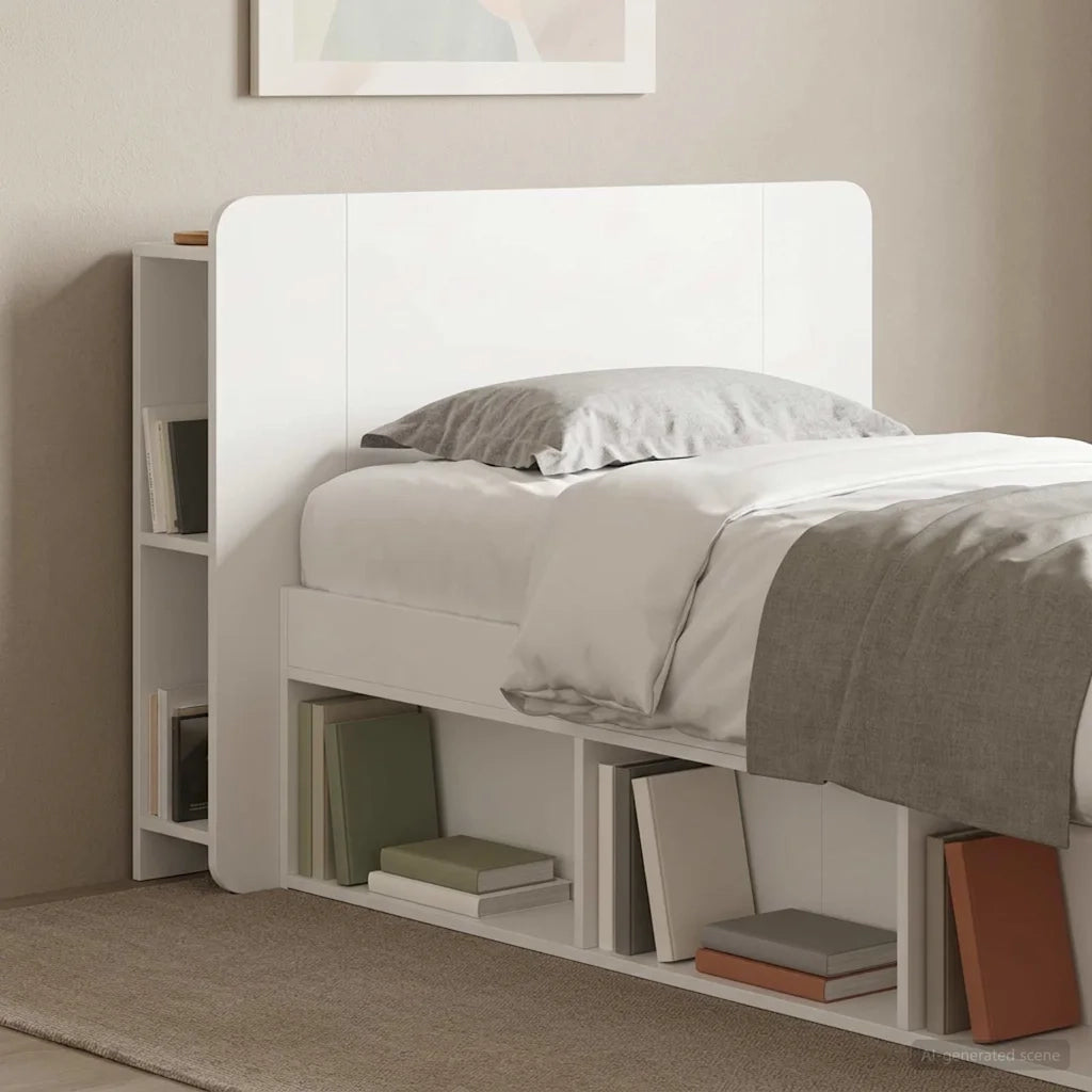 Testata del letto Bianco Lucido Legno ingegnerizzato