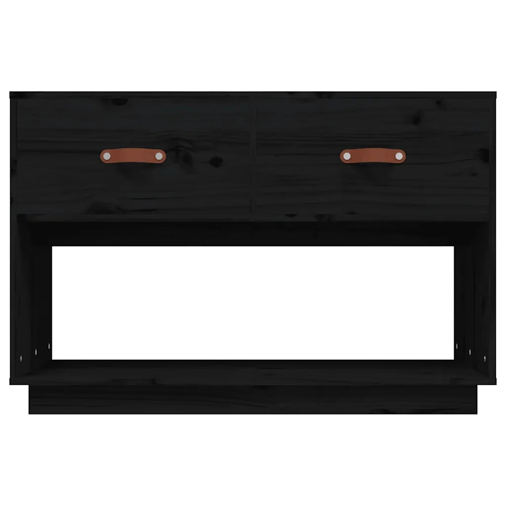 Mobile Porta TV-Mobile per TV-Credenza TV Nero 90x40x60 cm in Legno Massello di Pino