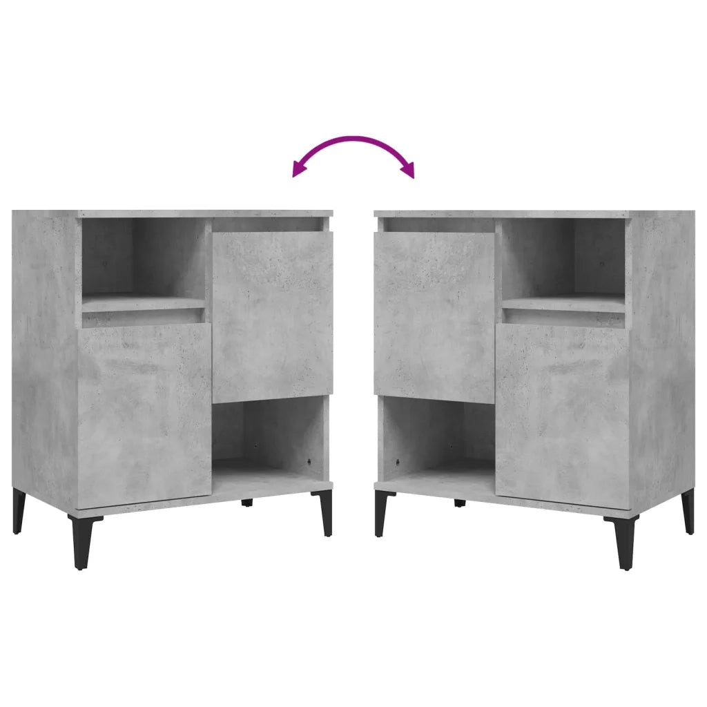 Credenze 2pz Grigio Cemento 60x35x70 cm in Legno Multistrato 3185731